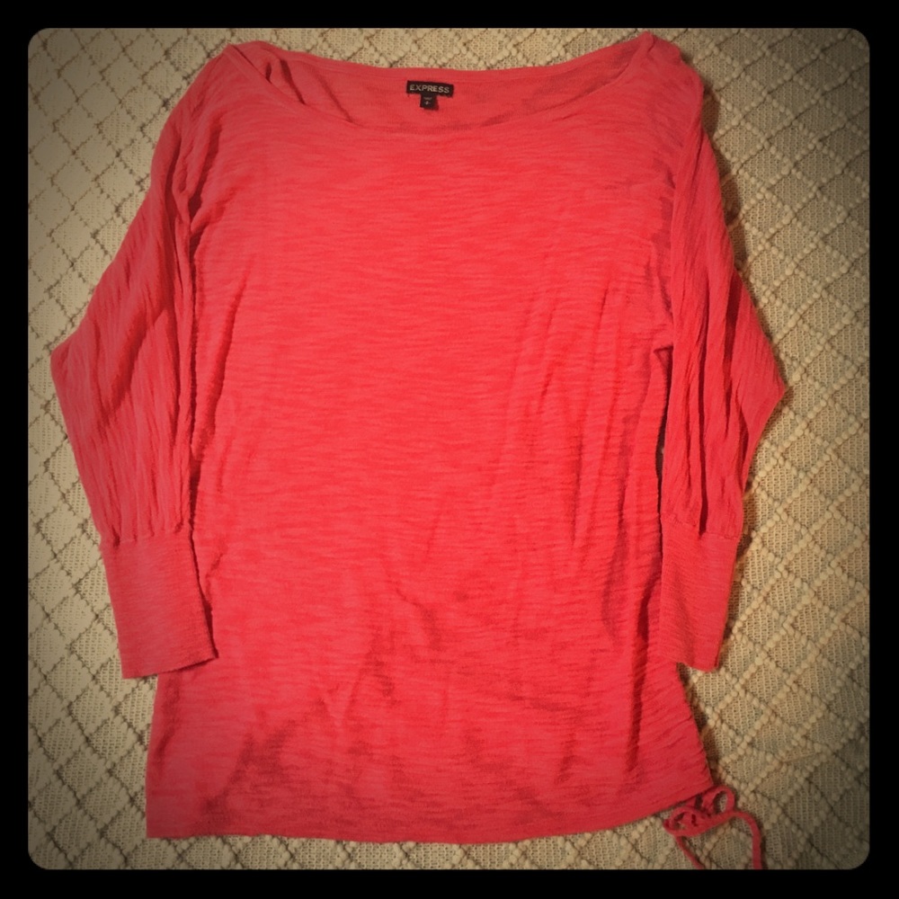 EXPRESS 3/4 Sleeve Coral Sweater💕✨